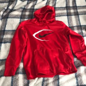 Red nike pullover dry fit hoodie new